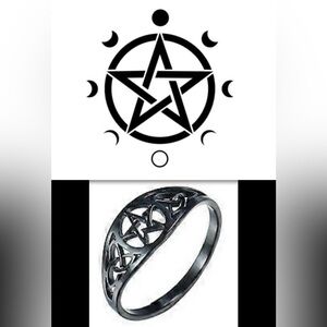 $6 Elegant Black Pentagram Ring New $6 WHEN BUNDLED WITH 3 OR MORE ITEMS